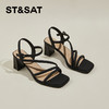 星期六简约条带时髦方头粗跟凉鞋SSC2115924 商品缩略图2