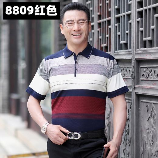 【夏季冰丝凉感短袖t恤】翻领POLO 中年男士商务休闲男装 宽松爸爸t恤 父亲节· 商品图4