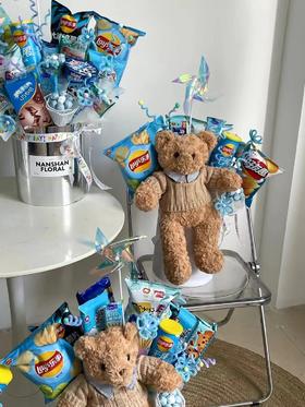 【花艺玩偶】领子泰迪熊（30CM/40CM/50CM）