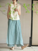 牧衣游原创 丝棉净色裙裤新款禅意轻薄百搭休闲直筒裙裤子 垂杨 商品缩略图2