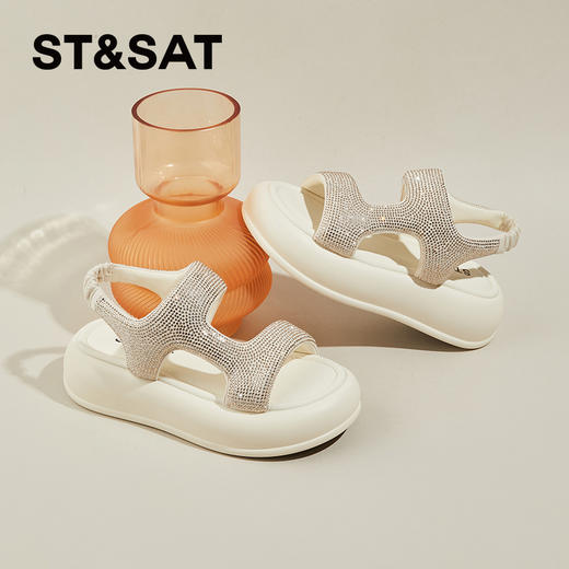 星期六精致闪钻弹软厚底凉鞋SSC2115999 商品图0