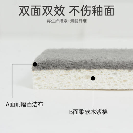洁丽雅木浆棉百洁布双面厨房专用洗碗神器加厚款 去污不沾油（每包5片） 商品图1