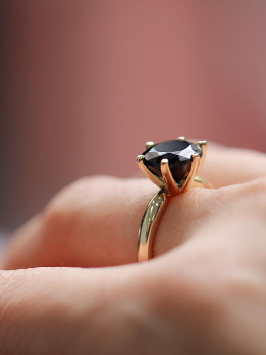 AWU｜BS-R-G  14k金  Black Spinel Ring 10mm [ 曜 黑尖晶 戒指 ] 商品图1