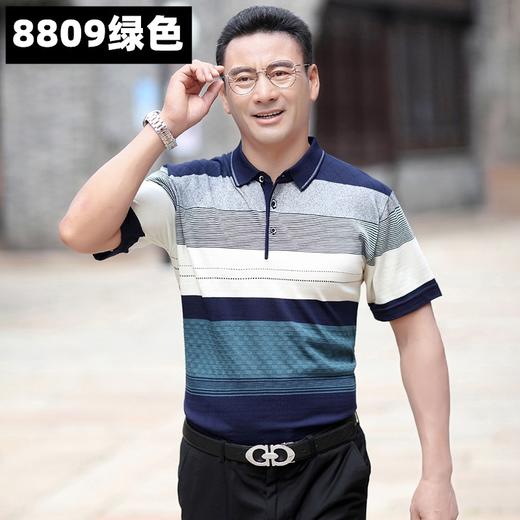【夏季冰丝凉感短袖t恤】翻领POLO 中年男士商务休闲男装 宽松爸爸t恤 父亲节· 商品图3