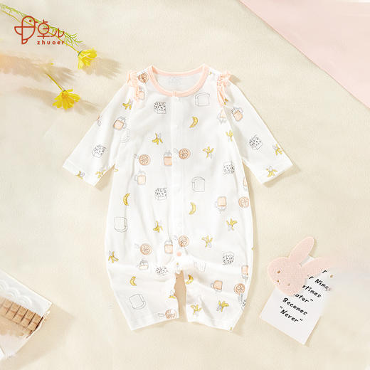 【春夏薄款哈衣】卓儿新生儿纯棉连体衣长袖宝宝舒适柔软亲肤轻薄透气 商品图2