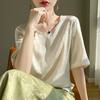 【新中式，百搭国风】【夏季必备】SIIJJEYY枝辑女士仿真丝丝滑缎面圆领半袖衬衫(3色可选) 商品缩略图2