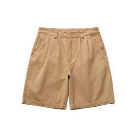 吃茶去chichaqu2024复古卡其短裤全棉宽松休闲经典男女百搭