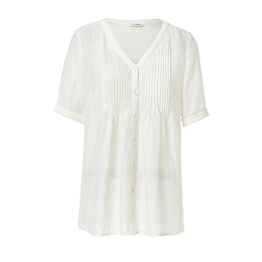 Famecoco范可儿气质宽松吊带衬衫两件套新款V领微透上衣女夏FAB3BH023 商品图5