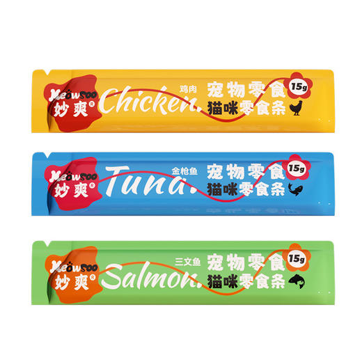 【包装更新 新老包装混发】妙爽猫条15g单支 猫咪零食 鸡肉金枪鱼三文鱼 营养增肥 商品图5
