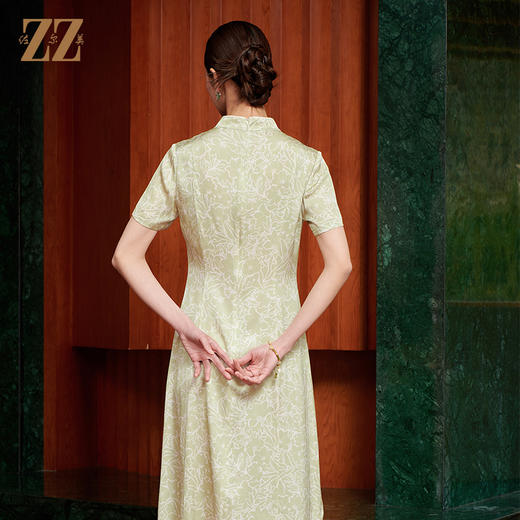 佐尔美新中式旗袍款100%桑蚕丝连衣裙女M42LS33 商品图4