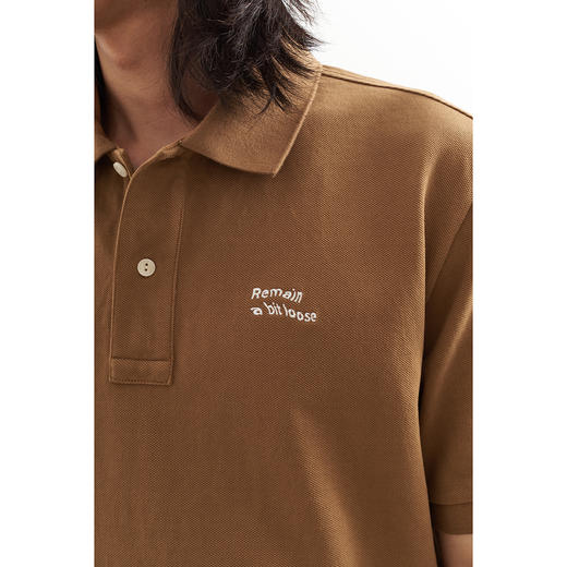 吃茶去chichaqu2024重磅短袖POLO衫复古全棉刺绣字母 商品图1