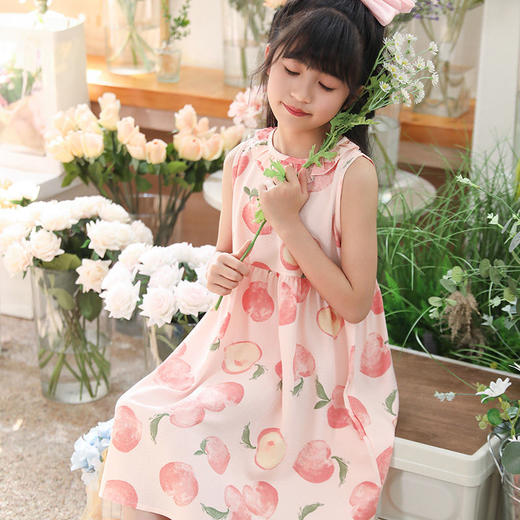 【超仙❗️新中式儿童连衣裙】清新小碎花搭配可爱娃娃领，出行、宴席、上学都好好看❗️泡泡绉夏装新款网纱背心吊带裙裙子小女孩蓬蓬公主裙 商品图2