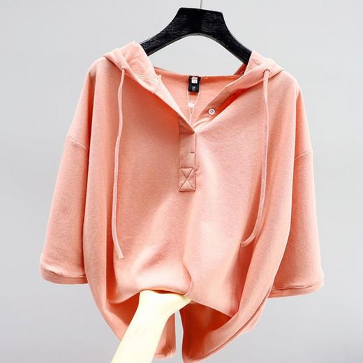 【时尚百搭❗️宽松薄款连帽卫衣】韩版宽松舒适百搭，纯棉短袖新款T恤女，胖mm显瘦上衣L 商品图6