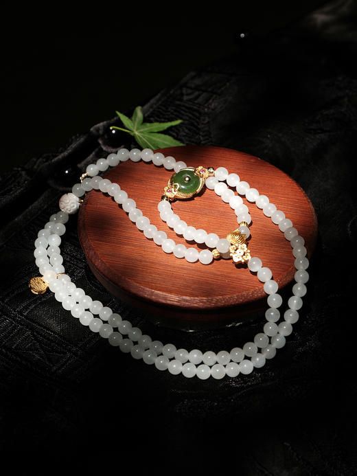 下架|盛唐牡丹 |羊脂白玉多戴款长链 商品图0