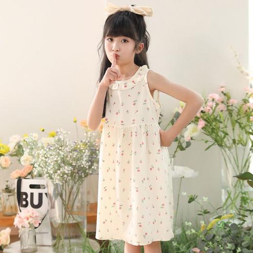 【超仙❗️新中式儿童连衣裙】清新小碎花搭配可爱娃娃领，出行、宴席、上学都好好看❗️泡泡绉夏装新款网纱背心吊带裙裙子小女孩蓬蓬公主裙 商品图4