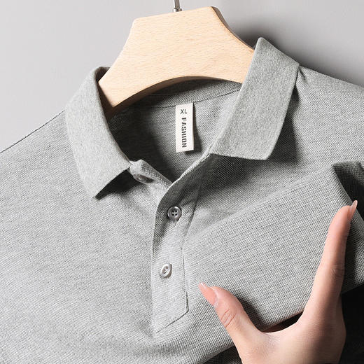 【纯色短袖Ｔ恤男】夏季纯棉薄款中青年休闲翻领polo衫 男高级感休闲衣   商品图8