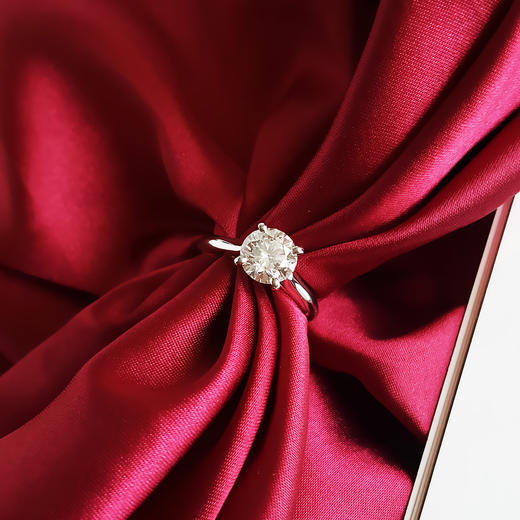 【95新正品】Cartier卡地亚1895铂金经典四爪镶钻戒指N4163651 1.55CT-G-VVS 戒圈51号 120621LV04+ 商品图4