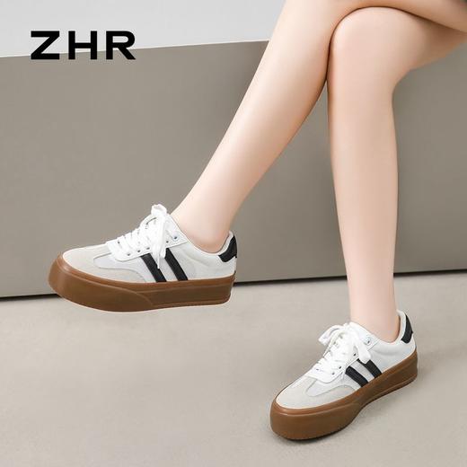 ZHR则则德训鞋女2024春季新款百搭厚底运动休闲鞋软底透气板鞋女 商品图5