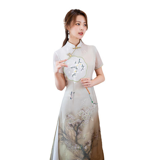 雪纺绣花旗袍奥戴改良少女旗袍CJS10026 商品图4