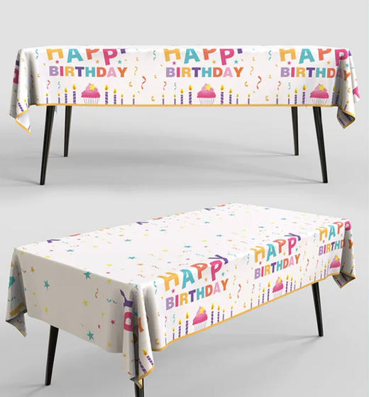 加厚一次性生日桌布防水防油儿童男女孩卡通主题蛋糕派对场景布置 商品图1