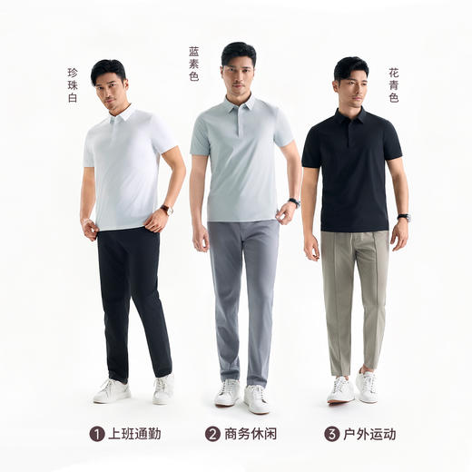 [如新系列] 总裁出行系列凉感速干高弹无痕POLO衫245T0P905S 商品图2