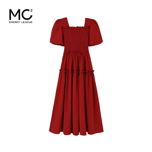 女装方领打揽不规则分割裙摆收腰A型连衣裙-8303Q4222015 商品图3