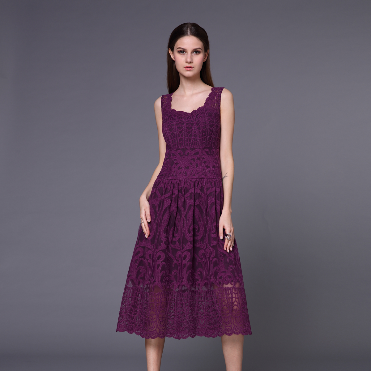 【伯妮斯茵】162S160--紫色连衣裙--《雏菊》--《生命之美-梵高的花园》