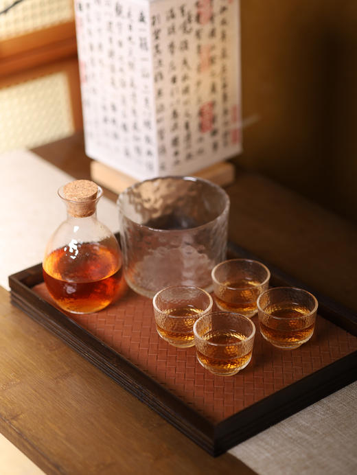 冰一壶酒 宴三两客【锤目纹玻璃温酒器套装】每一件都是独一无二‼ 商品图3