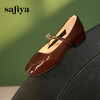 Safiya/索菲娅2024秋 法式复古玫瑰金属扣方头低跟浅口玛丽珍鞋 SF43112134 商品缩略图3