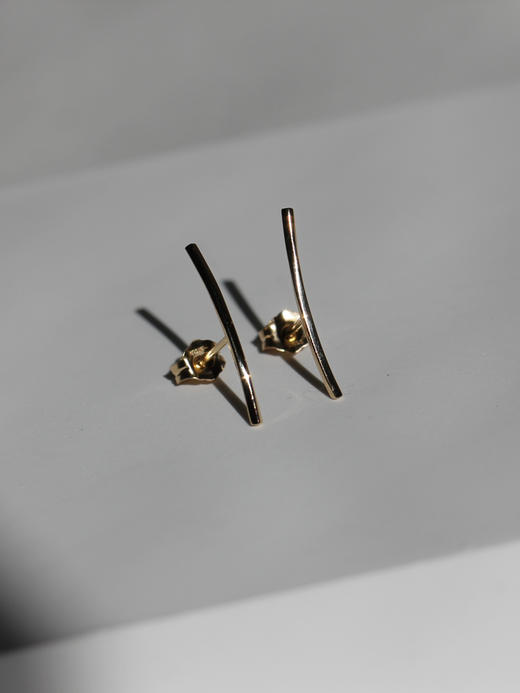 AWU｜短LI-ES  14k金 Line Short Earrings 2cm [ 线 耳环 ] 商品图1