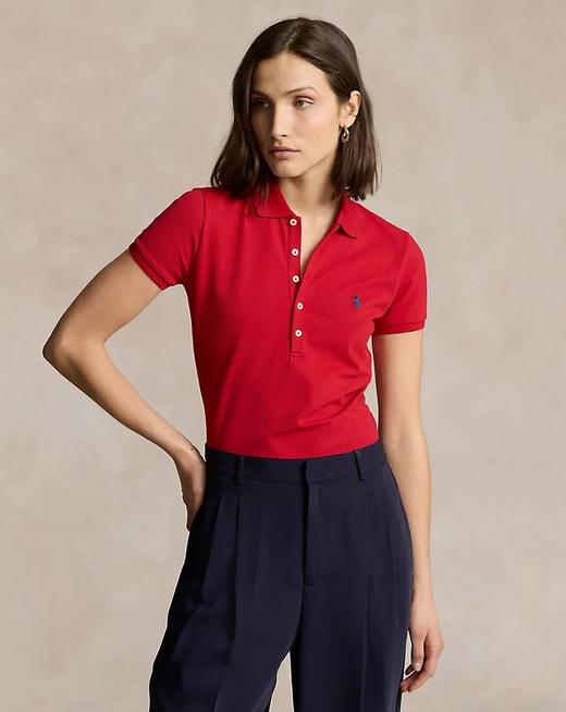 单品包邮现货 THS-特 polo RL马球家女款 老钱纽约PRL原厂马标刺绣 SLIM修身丝光珠地5扣马球恤-7色 BH2519 商品图1