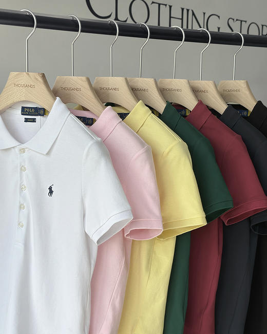 单品包邮现货 THS-特 polo RL马球家女款 老钱纽约PRL原厂马标刺绣 SLIM修身丝光珠地5扣马球恤-7色 BH2519 商品图8