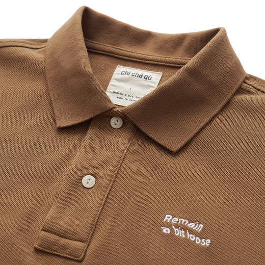 吃茶去chichaqu2024重磅短袖POLO衫复古全棉刺绣字母 商品图3