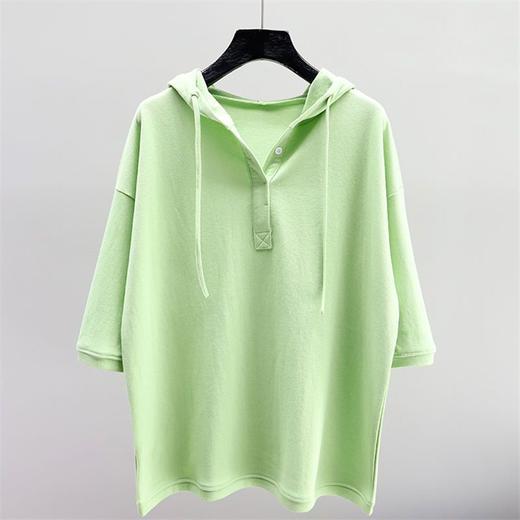 【时尚百搭❗️宽松薄款连帽卫衣】韩版宽松舒适百搭，纯棉短袖新款T恤女，胖mm显瘦上衣L 商品图3