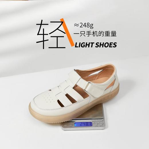 ZHR则则罗马凉鞋女2024夏季新款真皮沙滩鞋外穿包头镂空猪笼鞋女 商品图4