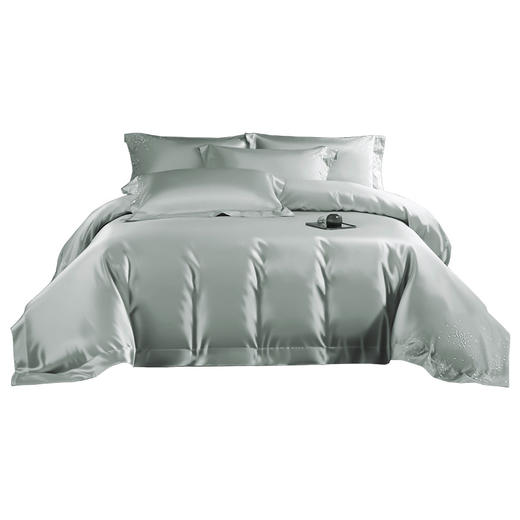 雅芳婷床笠款四件套全棉长绒棉刺绣纯色床品套件轻奢高端被套枕套 商品图6