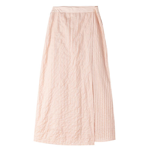 牧衣游原创 打条长绒棉半裙舒适纯棉轻薄文艺百搭半身裙新款 浮筠 商品图4