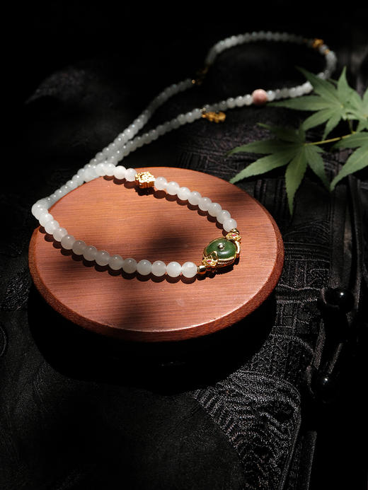 下架|盛唐牡丹 |羊脂白玉多戴款长链 商品图2