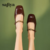 Safiya/索菲娅2024秋 法式复古玫瑰金属扣方头低跟浅口玛丽珍鞋 SF43112134 商品缩略图8