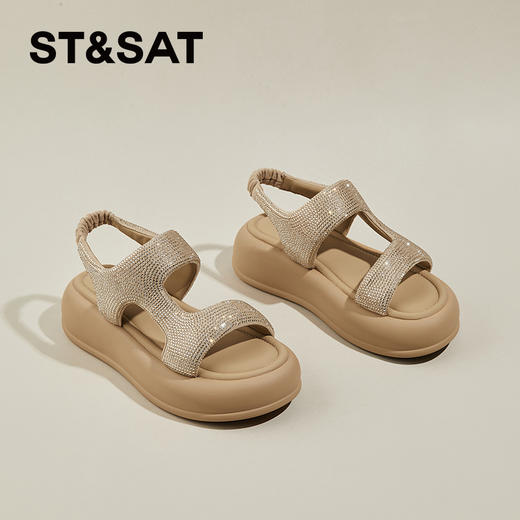 星期六精致闪钻弹软厚底凉鞋SSC2115999 商品图3