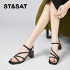 星期六简约条带时髦方头粗跟凉鞋SSC2115924 商品缩略图6