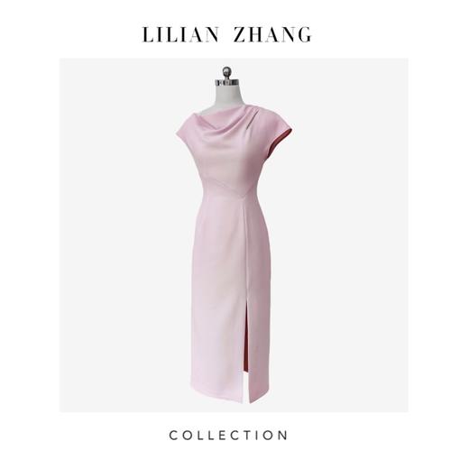 2401046C系列-“定制”—“都市力量”——“极简静奢”——挚爱樱花粉连衣裙 商品图0