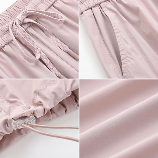 女装松紧系绳工装口袋宽松长裤K4221543 商品图1