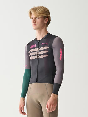 MAAP 男士 Eclipse Pro Air LS Jersey 2.0长袖骑行服迷幻黑
