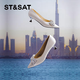 星期六精致闪钻蝴蝶结细高跟SSC1111058