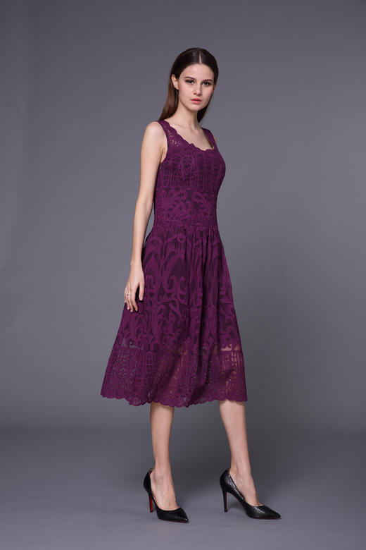 【伯妮斯茵】162S160--紫色连衣裙--《雏菊》--《生命之美-梵高的花园》 商品图3