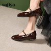 Safiya/索菲娅2024秋 法式复古玫瑰金属扣方头低跟浅口玛丽珍鞋 SF43112134 商品缩略图7