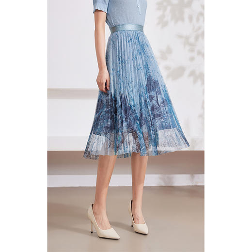 乔万尼半身裙女新款夏季a字版型百褶半裙EM2D797 商品图2