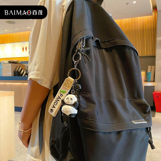 树脂木雕风熊猫钥匙扣 商品图4