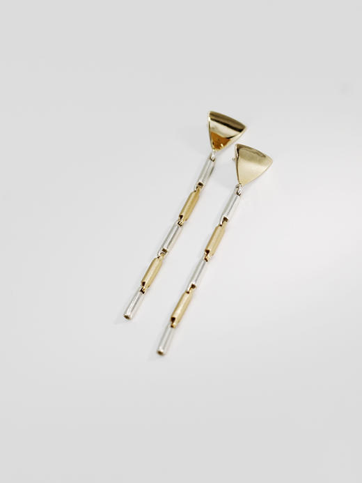 AWU｜短LK-ES  14k金 Link Short Earrings 5cm [ 节 耳环  ] 商品图1